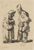 KG 13367
          <br/>
          Zwerver en oud vrouwtje, Rembrandt (B 164-5, copie)
          <br/>
          <em>Vivarès, François (1709-1780)</em>
